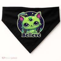 Cute Alien Cat Belive In Ufo Kawaii USA-Made Doggie Bandana thumb 0