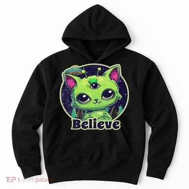 Cute Alien Cat Belive In Ufo Kawaii Hoodie