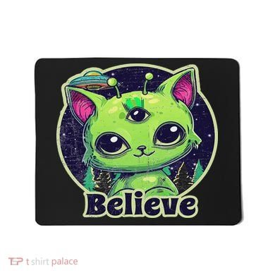 Cute Alien Cat Belive In Ufo Kawaii Mousepad