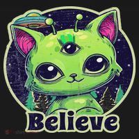 Cute Alien Cat Belive In Ufo Kawaii Women's Tank Top thumb 5