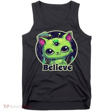 Cute Alien Cat Belive In Ufo Kawaii Tank Top
