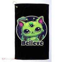 Cute Alien Cat Belive In Ufo Kawaii Golf Towel thumb 0