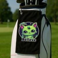 Cute Alien Cat Belive In Ufo Kawaii Golf Towel thumb 2