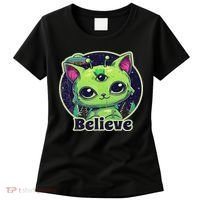 Cute Alien Cat Belive In Ufo Kawaii Women's T-Shirt thumb 0