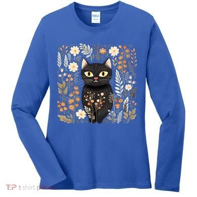 Cottagecore Aesthetic Cat Gift Women's Long Sleeve Shirt