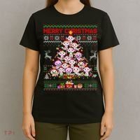 Cute Axolotl Christmas Tree Ugly Sweater   T-Shirt thumb 4