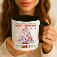 Cute Axolotl Christmas Tree Ugly Sweater   Coffee Mug thumb 3