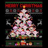 Cute Axolotl Christmas Tree Ugly Sweater   Coaster thumb 2
