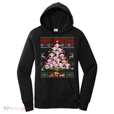 Cute Axolotl Christmas Tree Ugly Sweater   Women's Hoodie