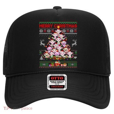 Cute Axolotl Christmas Tree Ugly Sweater   Hat