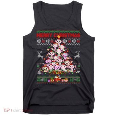Cute Axolotl Christmas Tree Ugly Sweater   Tank Top