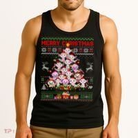 Cute Axolotl Christmas Tree Ugly Sweater   Tank Top thumb 3