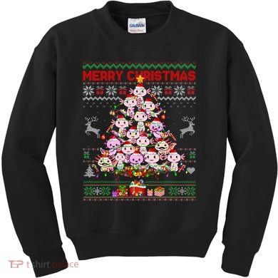 Cute Axolotl Christmas Tree Ugly Sweater   Kids Sweatshirt