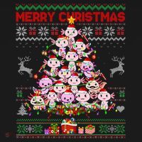 Cute Axolotl Christmas Tree Ugly Sweater   Kids Sweatshirt thumb 2