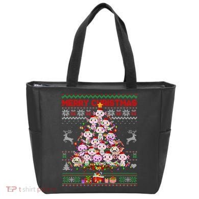 Cute Axolotl Christmas Tree Ugly Sweater   Tote Bag