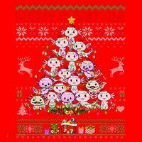 Cute Axolotl Christmas Tree Ugly Sweater   Santa Hat thumb 1