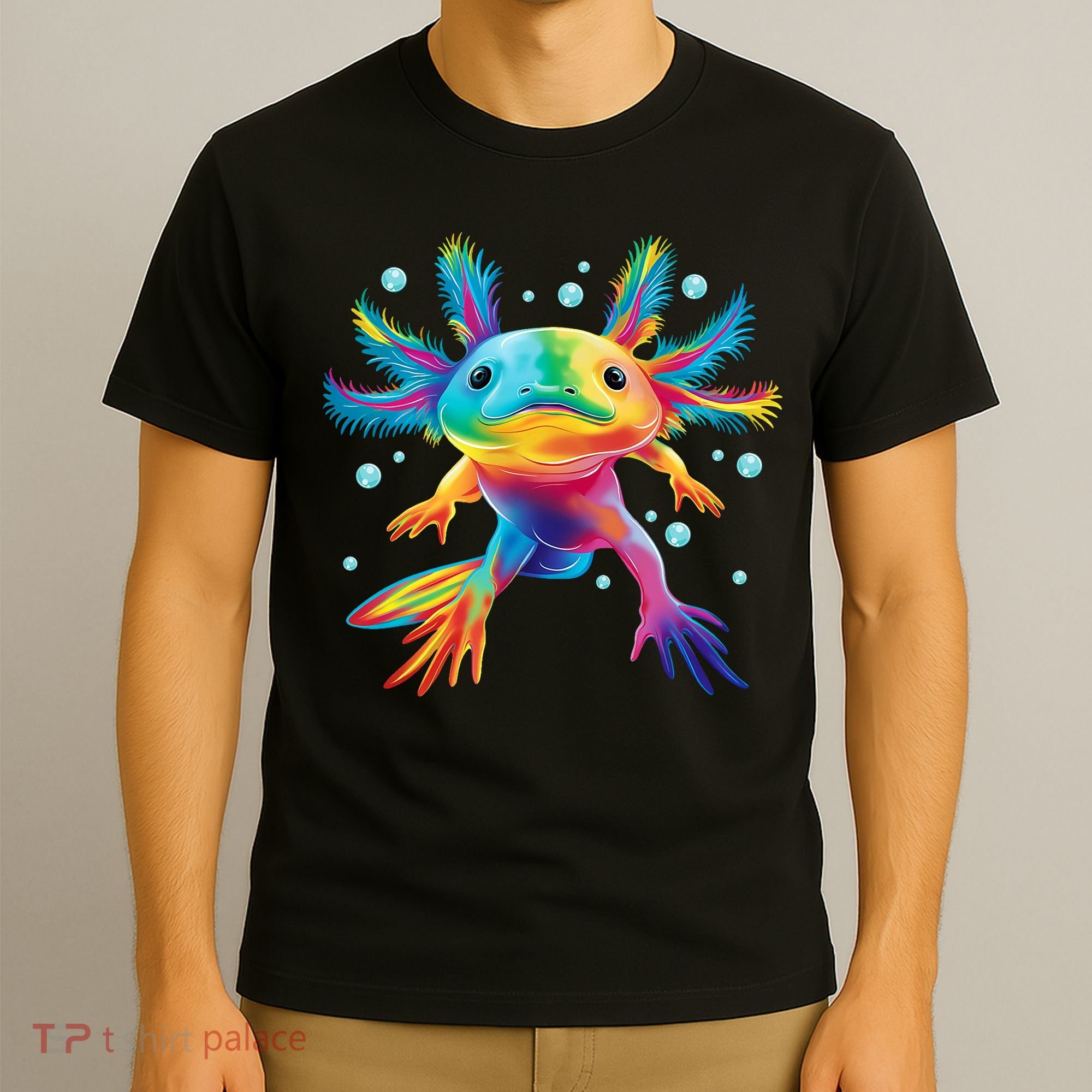 Cute Axolotl Colorful Axolotl Art T-Shirt