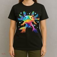 Cute Axolotl Colorful Axolotl Art T-Shirt thumb 4