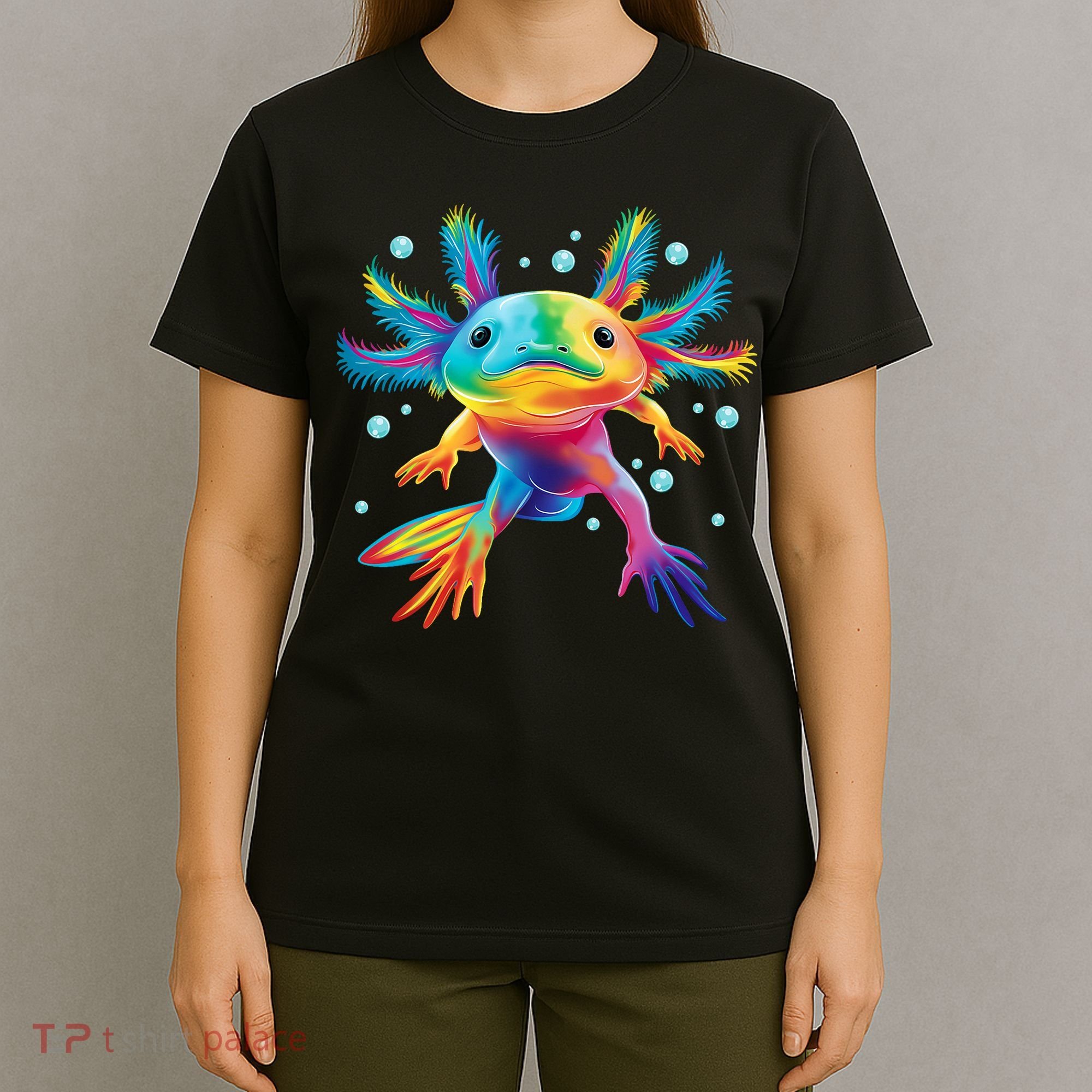 Cute Axolotl Colorful Axolotl Art T-Shirt