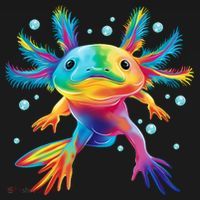 Cute Axolotl Colorful Axolotl Art T-Shirt thumb 7