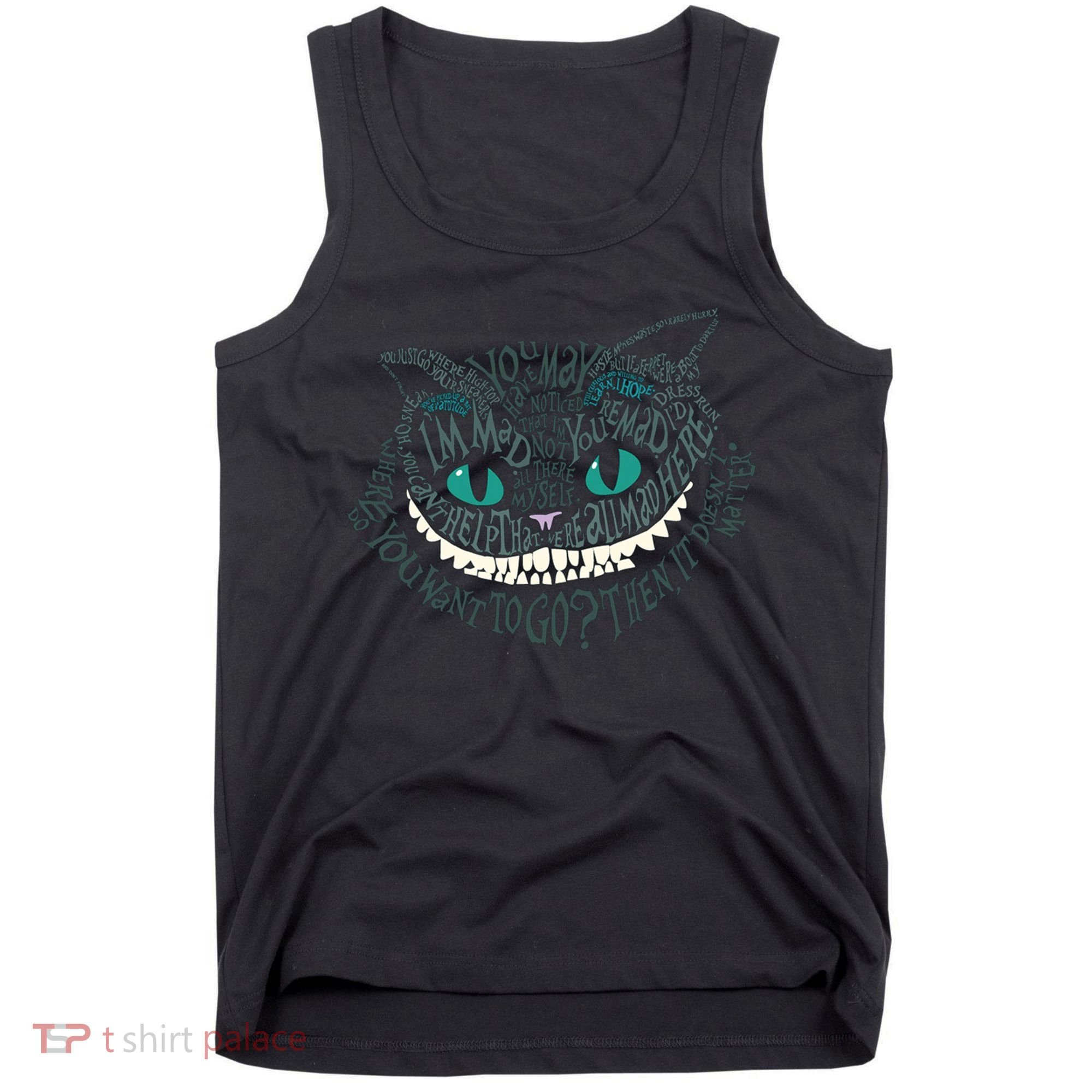 Cheshire Alice Cat We're All Mad Here Wonderland Tank Top