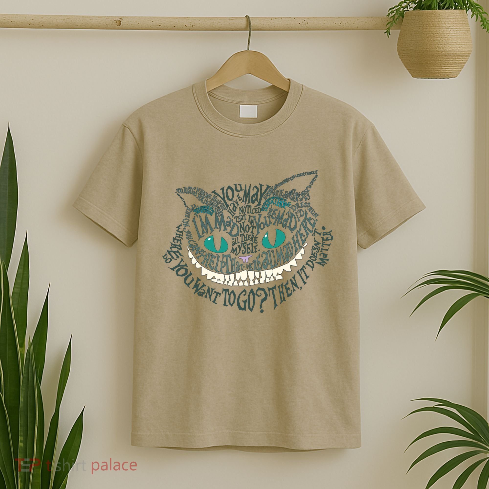 Cheshire Alice Cat We're All Mad Here Wonderland T-Shirt