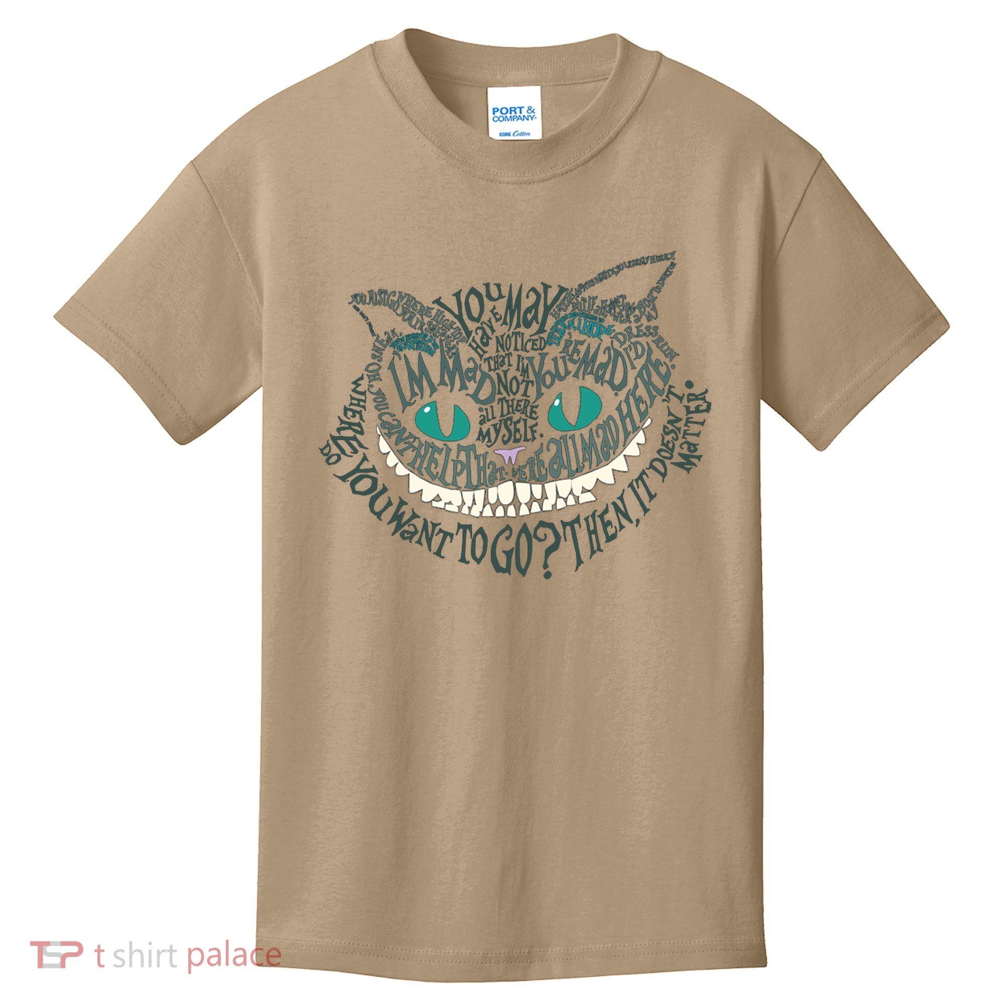 Cheshire Alice Cat We're All Mad Here Wonderland Kids T-Shirt