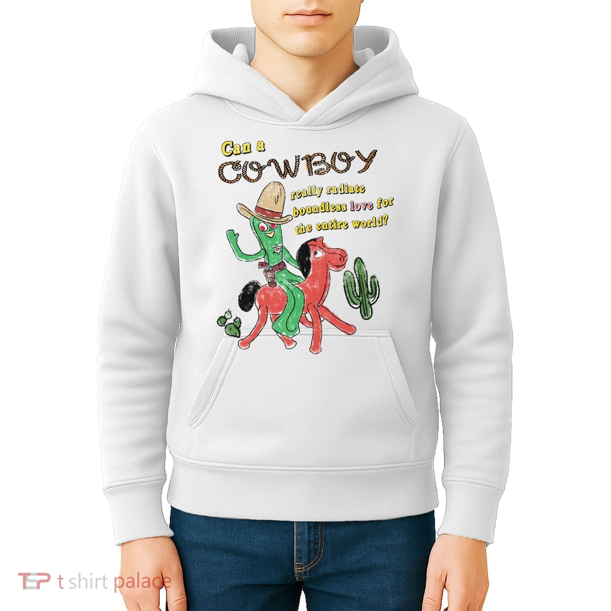 Can A Cowboy Really Radiate Boundless Love For The Entire World Kids Hoodie