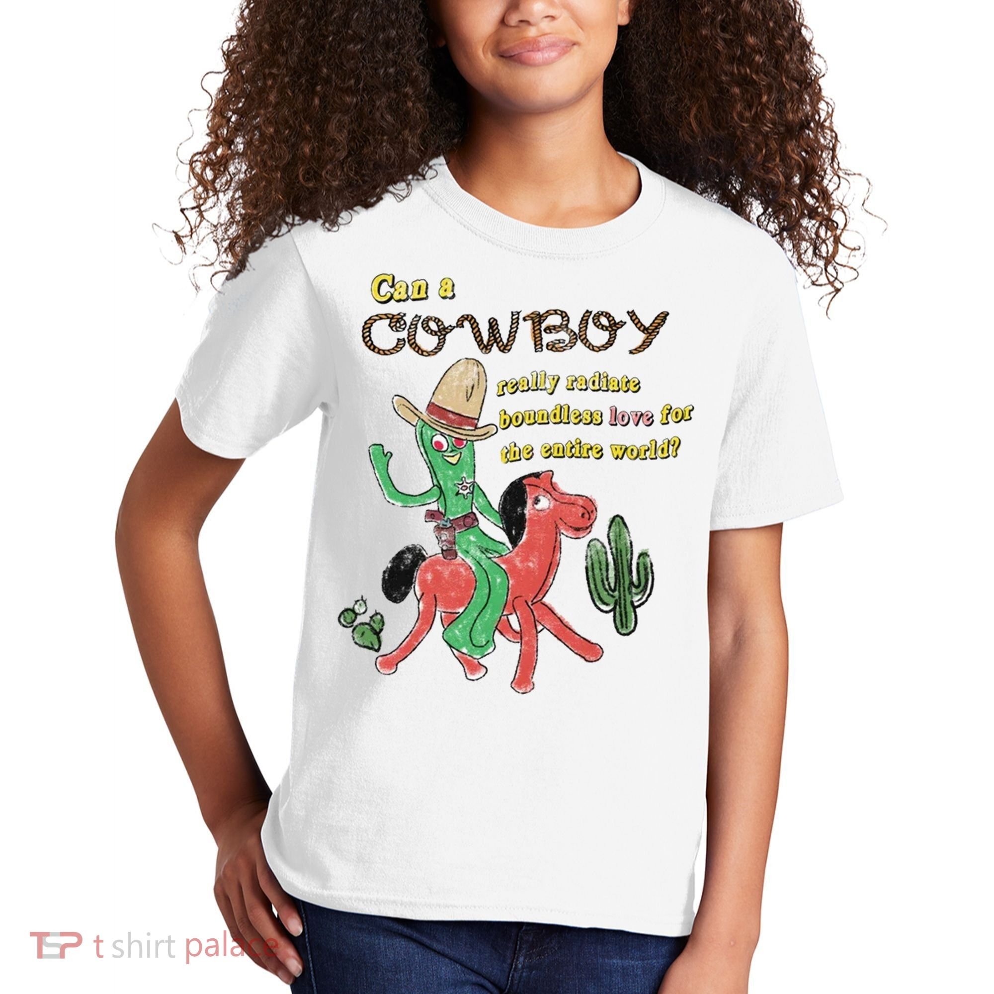 Can A Cowboy Really Radiate Boundless Love For The Entire World Kids T-Shirt