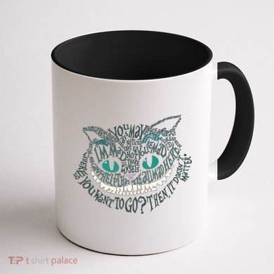 Cheshire Alice Cat We're All Mad Here Wonderland Coffee Mug back