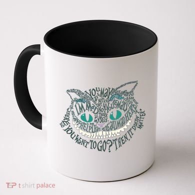 Cheshire Alice Cat We're All Mad Here Wonderland Coffee Mug