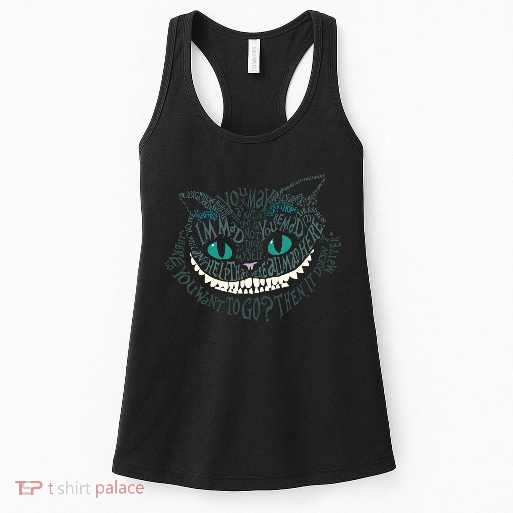 Cheshire Alice Cat We're All Mad Here Wonderland Women's Tank Top
