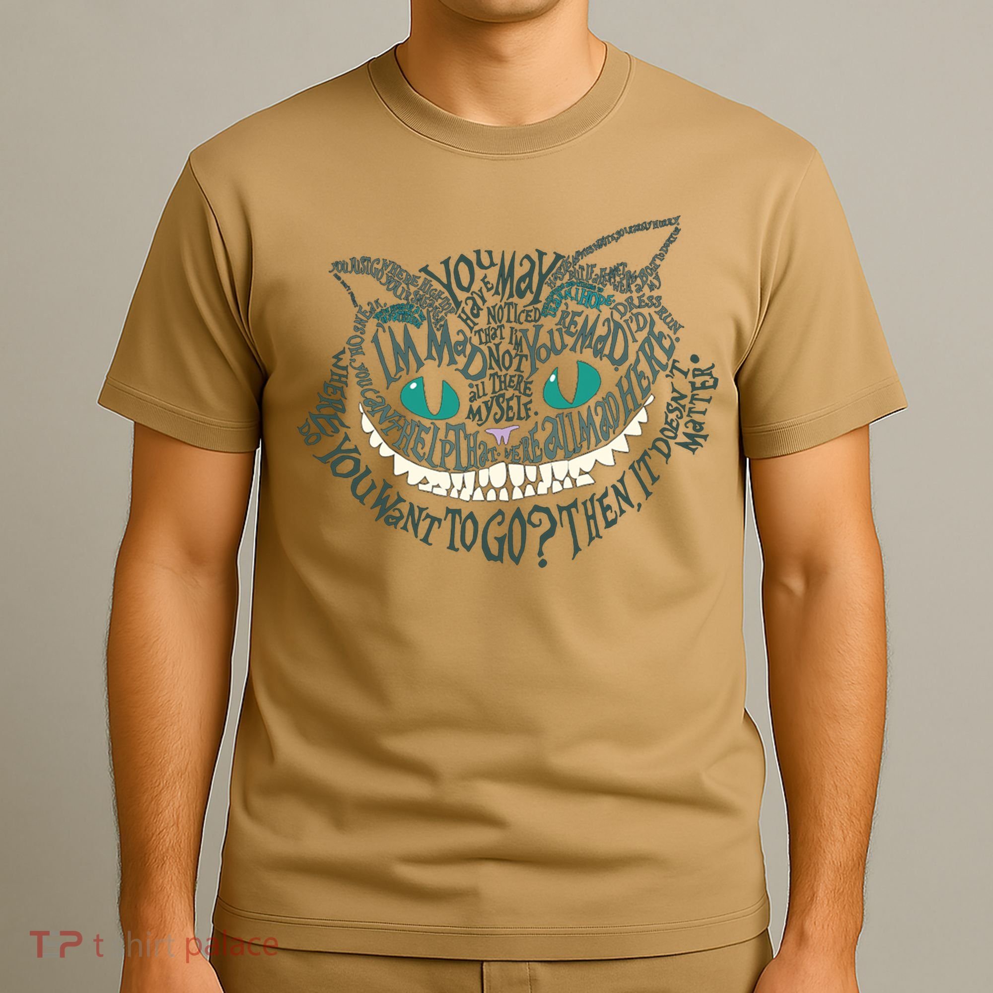 Cheshire Alice Cat We're All Mad Here Wonderland T-Shirt