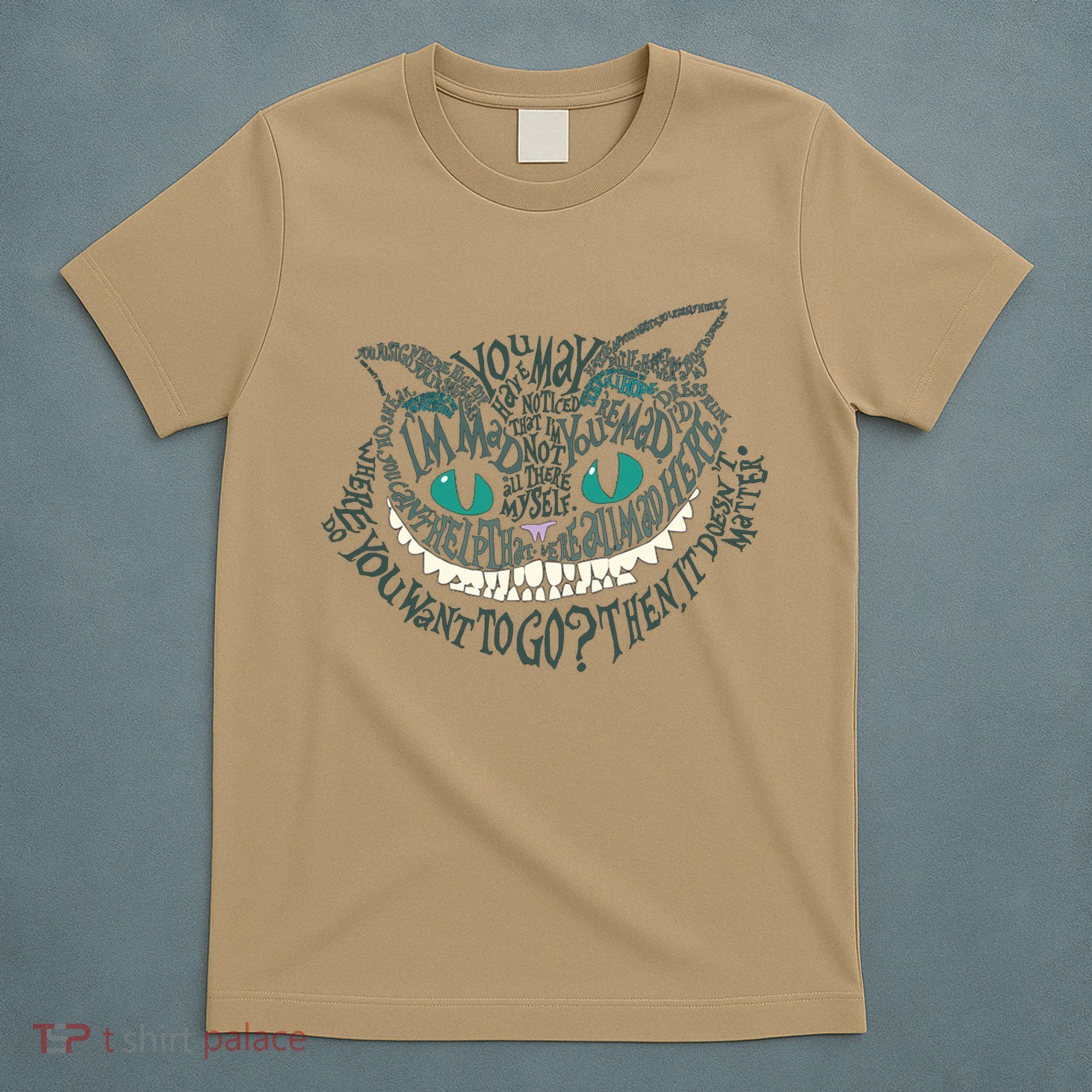Cheshire Alice Cat We're All Mad Here Wonderland T-Shirt