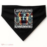 Cappuccino Assassino Coffee Lovers Italian Brainrot Meme  USA-Made Doggie Bandana thumb 0