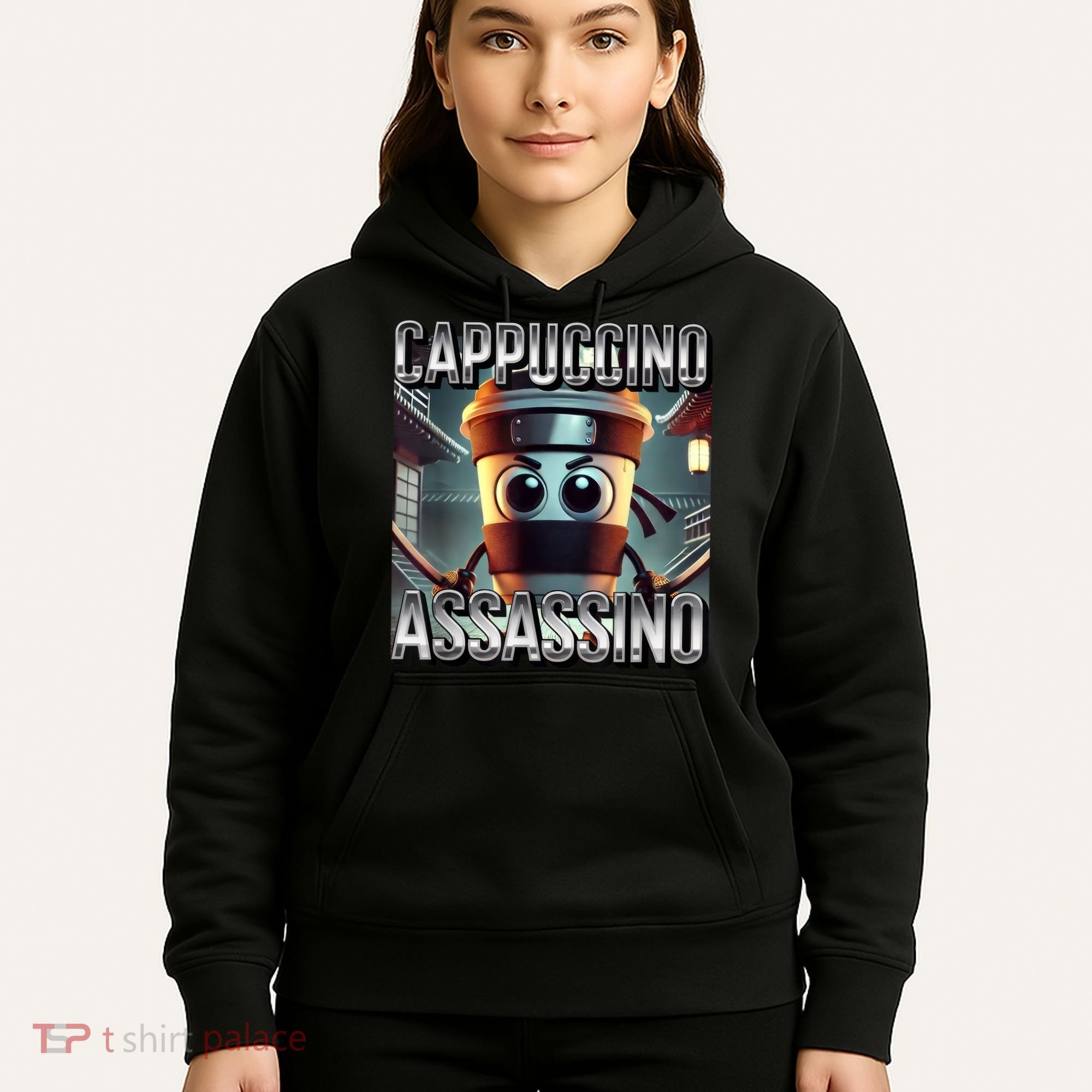 Cappuccino Assassino Coffee Lovers Italian Brainrot Meme  Hoodie