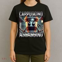 Cappuccino Assassino Coffee Lovers Italian Brainrot Meme  T-Shirt thumb 4