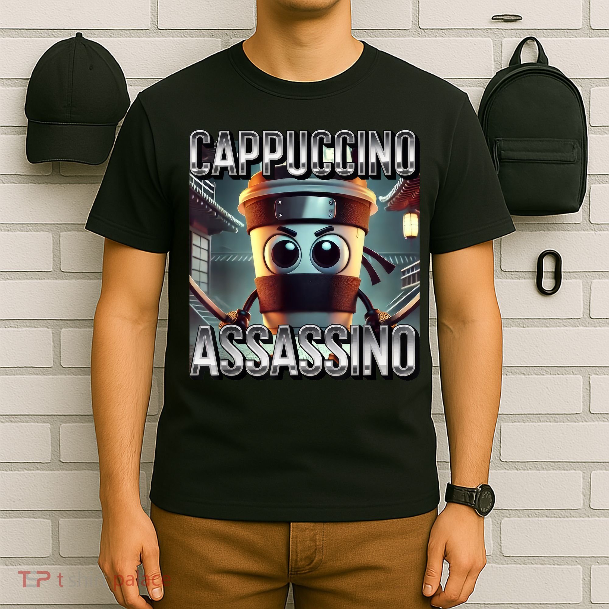 Cappuccino Assassino Coffee Lovers Italian Brainrot Meme  T-Shirt
