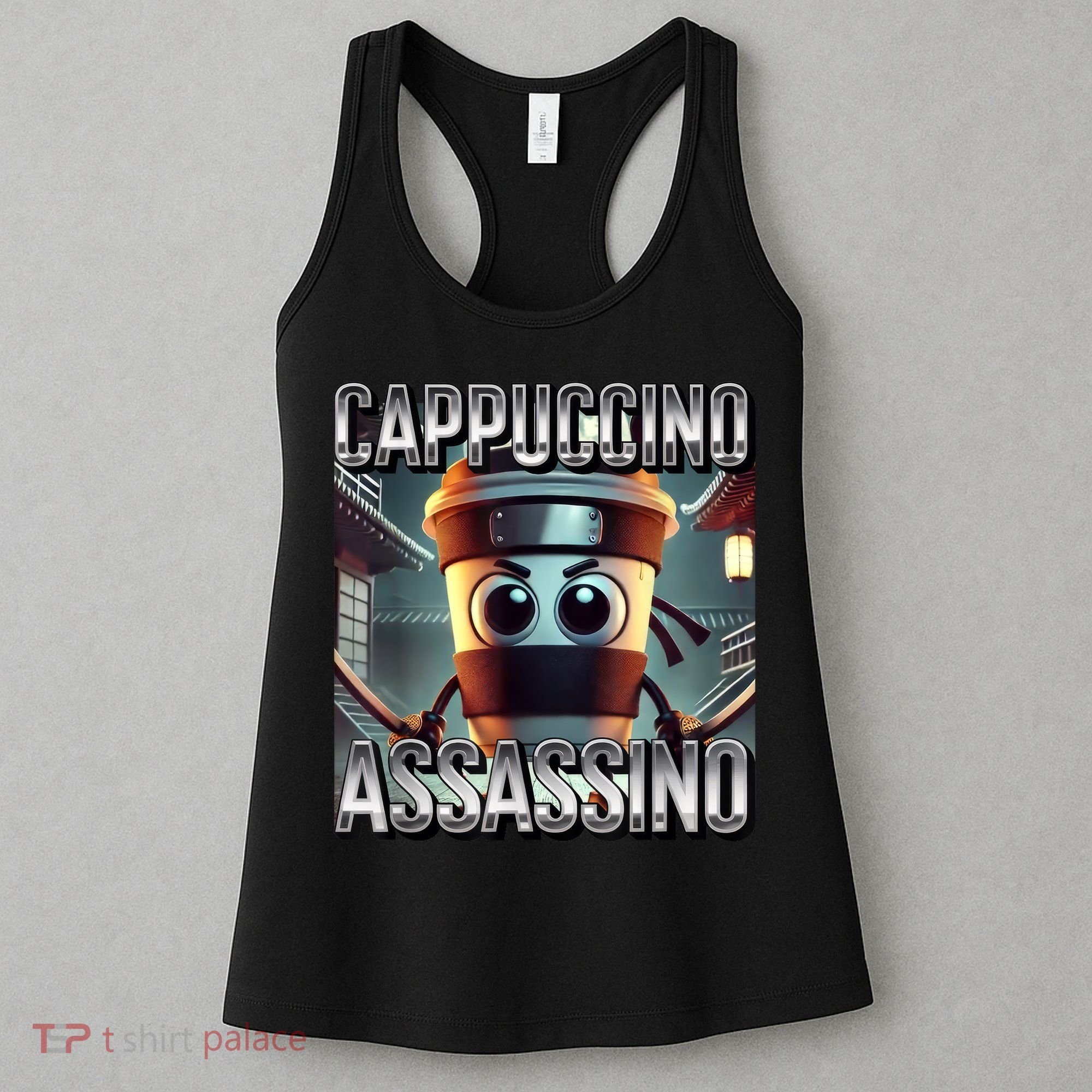 Cappuccino Assassino Coffee Lovers Italian Brainrot Meme  Women's Tank Top