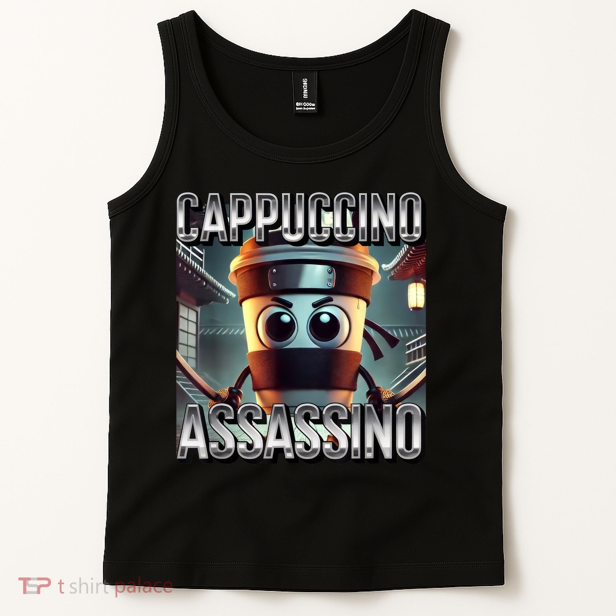 Cappuccino Assassino Coffee Lovers Italian Brainrot Meme  Tank Top