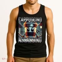 Cappuccino Assassino Coffee Lovers Italian Brainrot Meme  Tank Top thumb 3