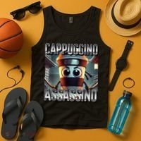 Cappuccino Assassino Coffee Lovers Italian Brainrot Meme  Tank Top thumb 4