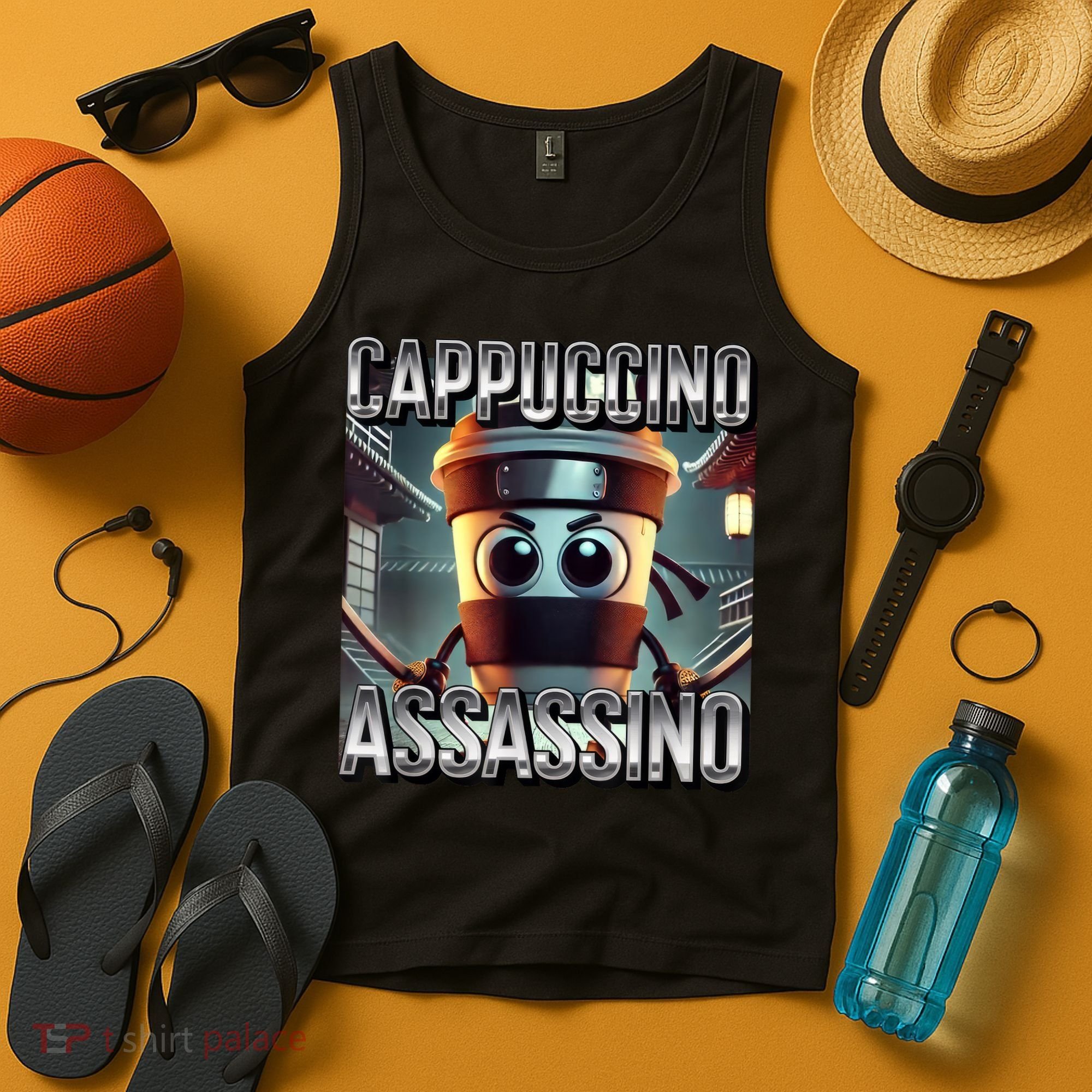 Cappuccino Assassino Coffee Lovers Italian Brainrot Meme  Tank Top