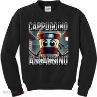 Cappuccino Assassino Coffee Lovers Italian Brainrot Meme  Kids Sweatshirt thumb 0