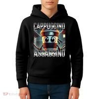 Cappuccino Assassino Coffee Lovers Italian Brainrot Meme  Kids Hoodie thumb 4