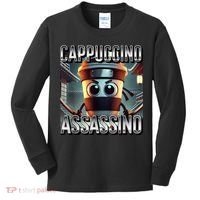 Cappuccino Assassino Coffee Lovers Italian Brainrot Meme  Kids Long Sleeve Shirt thumb 0