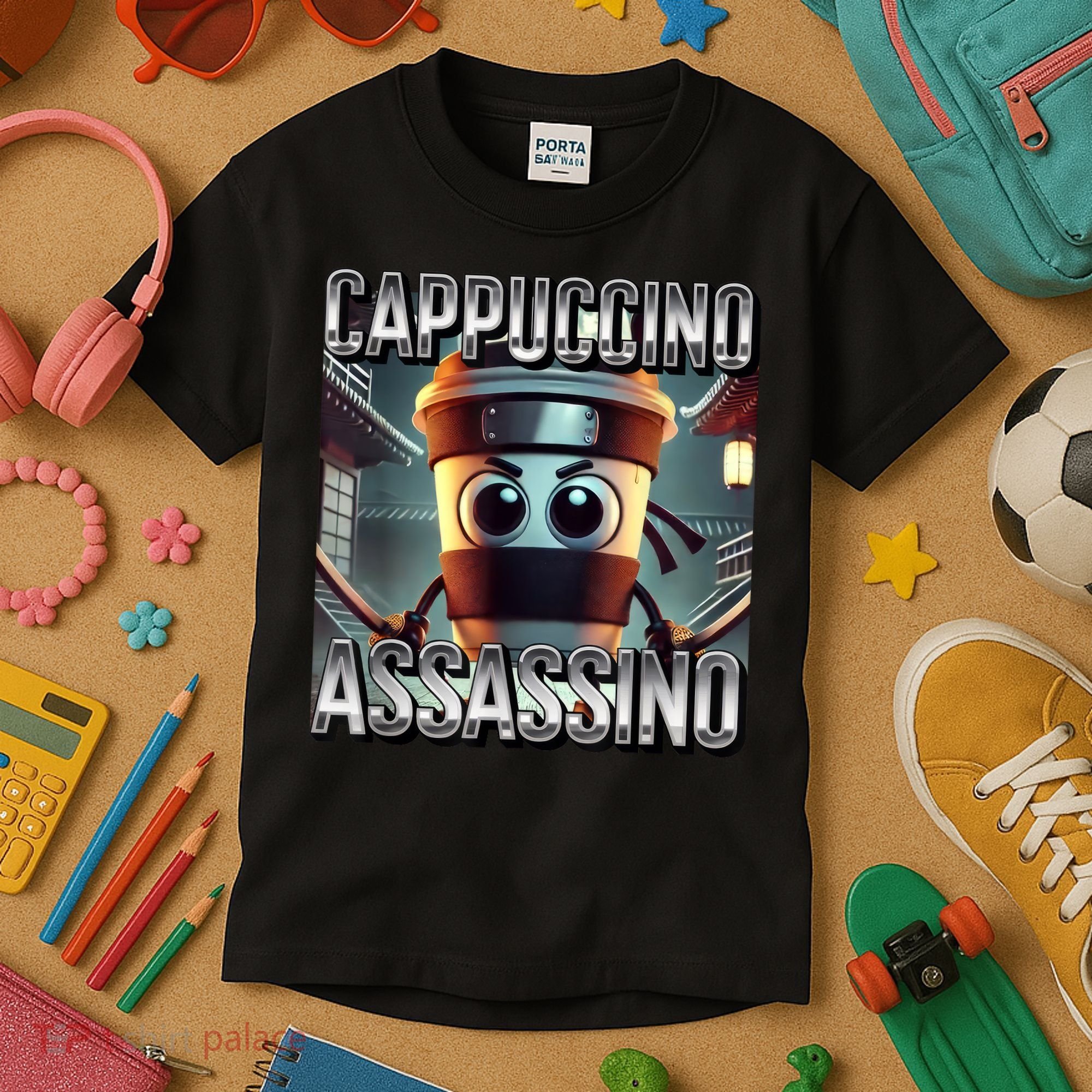 Cappuccino Assassino Coffee Lovers Italian Brainrot Meme  Kids T-Shirt