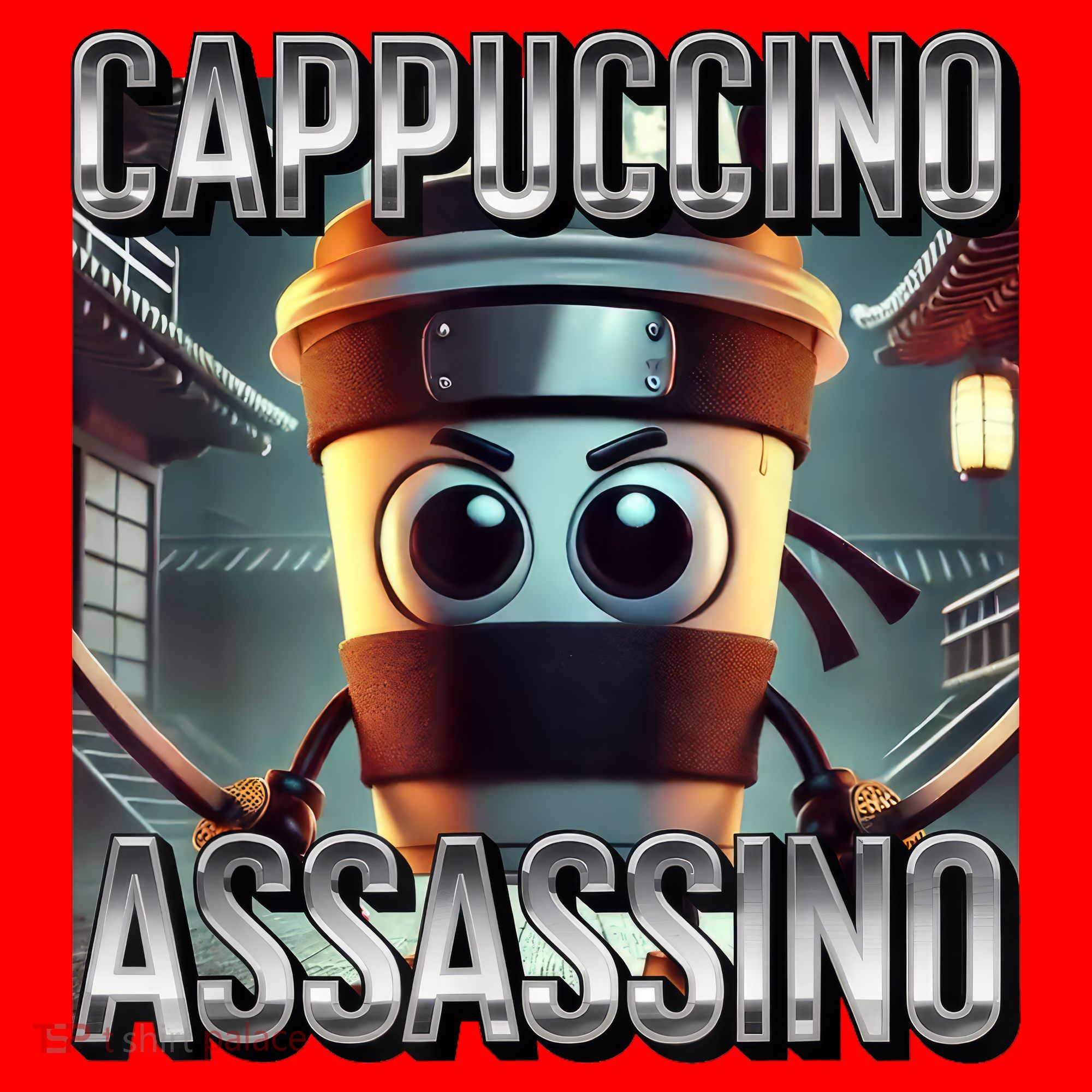 Cappuccino Assassino Coffee Lovers Italian Brainrot Meme  Santa Hat