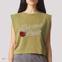 Chicano And Chicana For Chicana Pride Garment-Dyed Women's Muscle Tee thumb 2