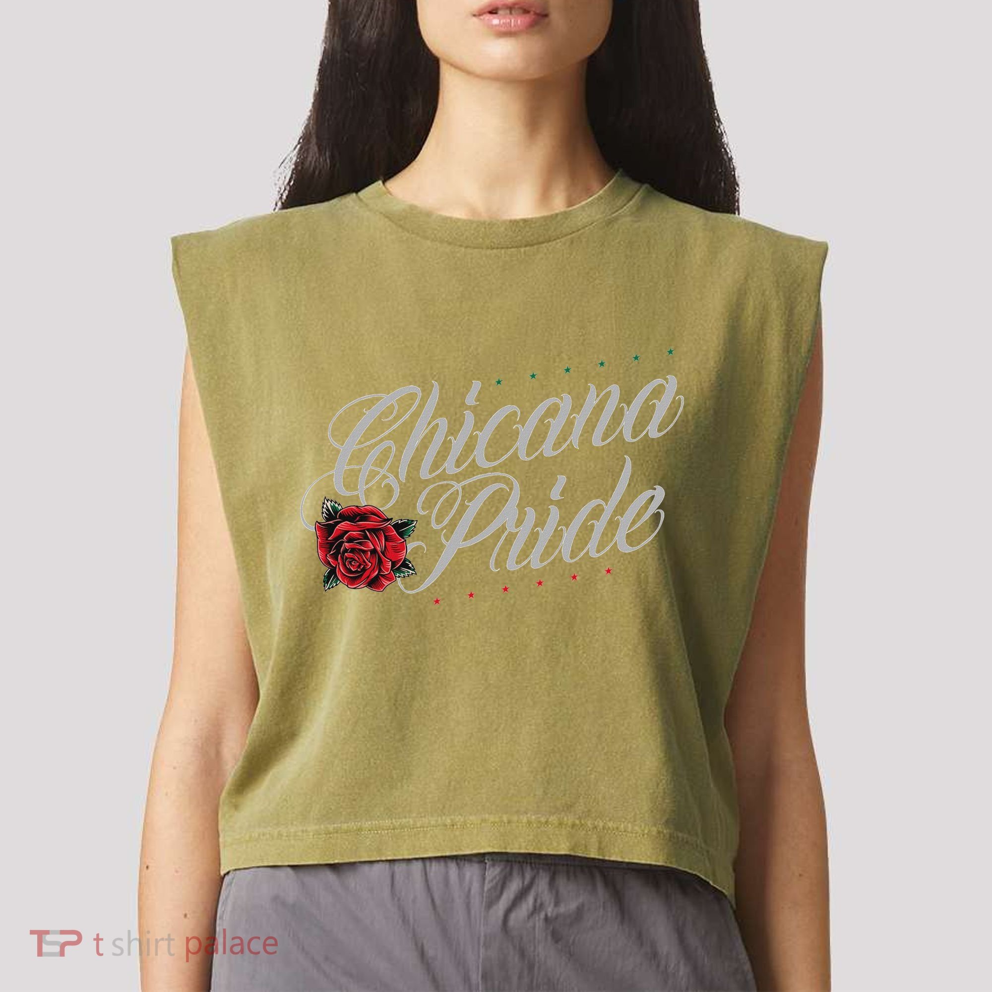 Chicano And Chicana For Chicana Pride Garment-Dyed Women's Muscle Tee